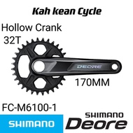 SHIMANO DEORE CRANK SET M6100-1 - DEORE CHAIN WHEEL 32T/170MM - Without BB - 1x12-speed (Original With Box) Ready Stock