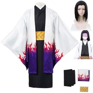 Anime Ubuyashiki Kagaya Cosplay Costume Hashira Wig Japanese Kimono Cloak Coat Belt Adult Man Tradit
