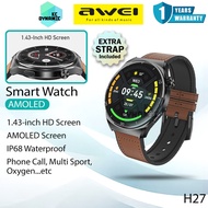 Awei H27 Sport Smart Watch 1.43 Inch AMOLED HD Screen Bluetooth Calling Heart Rate Fitness Watch Awe
