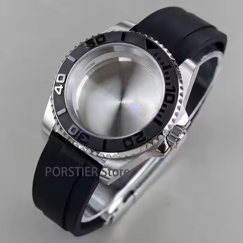 40mm silver NH35 case sapphire glass For Seiko NH35 NH36 movement waterproof 28.5mm Dial YACHT-MASTE