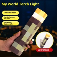 [Minecraft Torch Light] Wall-Mounted Pixel Ambient Light | Decorative Night Light for Game Room, Bed