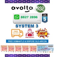 ***FREE GIANT VOUCHER***AVOLTA AIR CONDITIONER (R32) SYSTEM 3  + FREE Dismantle &amp; Dispose Old Aircon + FREE Installation