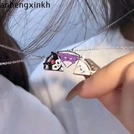 ANHENGXIN Best  Necklace Simple Creative Korean Style Necklace Melody Cinnamoroll Couple Necklace St