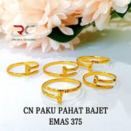 CINCIN PAKU EMAS TULEN 375 CINCIN BAJET EMAS 375 CN PAKU PAHAT EMAS 375 GOLD RING 375 NAIL GOLD RING