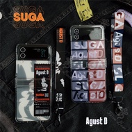 SUGA AgustD Tour Ticket BTS Phone case For Samsung Zflip 3 Zflip 4 Anti Shock Drop Proof Space Cover Zflip3  Zflip4 Cases