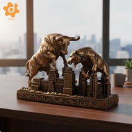 [utruiut0k] Resin Decorative Statue Luxury Sculpture Bull and Bear Figurine for Trader Finance Room 