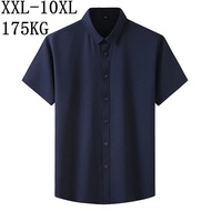 yfy10XL 8XL 7XL New Summer Business Formal Shirts For Men Short Sleeve Loose Dress Shirt Man chemise