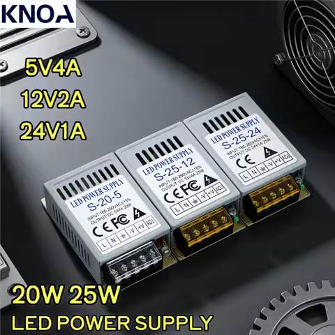 20W 25W Switching Power Supply 5V 12A 24V 1A 2A 4A AC 100-240V Light Transformer for LED Strip CCTV 