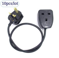 10pcs 60cm UK Extension Power CordIEC UK 3Pin Male Plug to Female Outlet Socket HongKong Singapore M