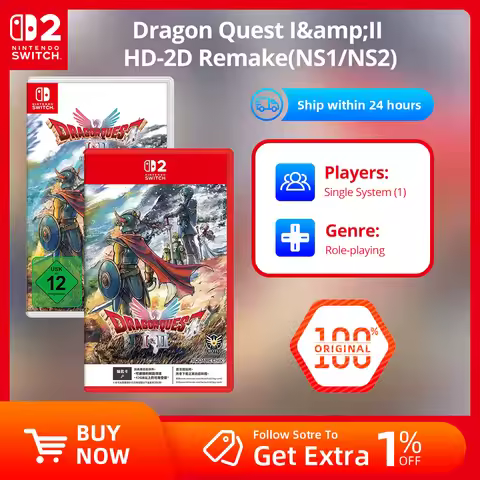 Nintendo Switch Game - Dragon Quest I&amp II HD-2D Remake - for NS1/ NS2 Games Cartridge Physical Ca