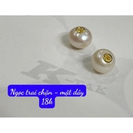 Block Charm - Pearl pendant - 18 Kara gold - AU 750 - size 8mm - Natural sweet - Durable and beautif