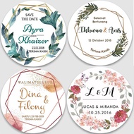 Round Label Sticker Custom Company Name, Custom Name Date Thank You Sticker for Bridal Shower Party