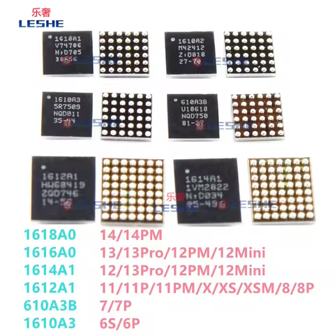 30Pcs 1610A1 1610A2 1610A3 610A3B 1612A1 1614A1 1616A0 Charging IC For iPhone 5S 5C SE 6 6S 7 7P 8 8