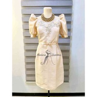 MID Dress Puffed Sleeve Ninang Gown, Mother Dress