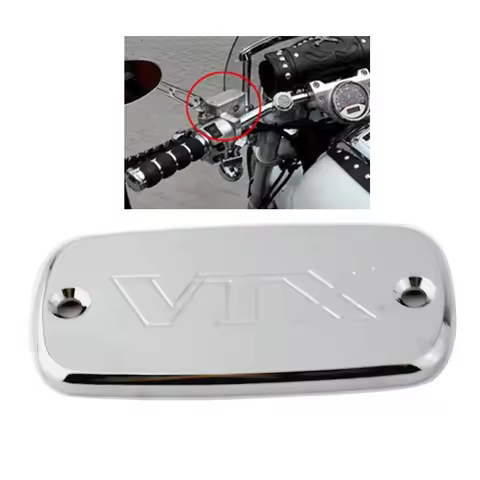Chrome Motorcycle Front Billet Brake Master Cylinder Fluid Reservoir Cover Oil Cap For Honda VTX 130