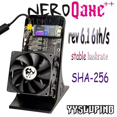 BitNerdQaxe++ Rev6.1 Bitcoin Miner Latest 6TH/s SHA-256 BTC Low Power 100W Solo Miner with 12V 10A P