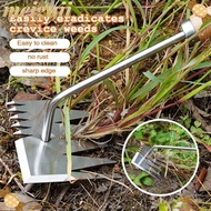 MEIGUII Hand Weeder Tool, Garden Supplies Wooden Rake, Home&amp;Garden Farmland Handheld Stainless Weed Dandelion Remover