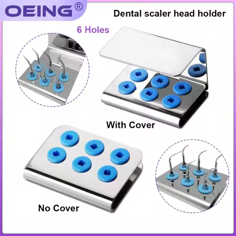 OEING 6 Holes Dental Ultrasonic Scaler Tips Holder Tip Sterilizer Storage Case for Dental Equipment 