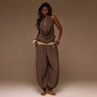 กางเกงขายาวทรงบอลลูนจีบเอวกลางแบบพับขาสำหรับฤดูใบไม้ผลิ ฤดูร้อน วันหยุดพักผ่อน ชายหาด สง่างาม เทศกาล