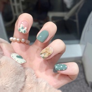 【24pcs】24/Pcs DIY Fake Nails French Finger Nail Art False Nail Z055