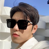 แว่นกันแดด เวอร์ชั่นเกาหลี ของผู้ชาย อินเทรนด์ กรอบใหญ่ ทรงเหลี่ยม แว่นกันแดด บังแดด สำหรับขับรถบาง 