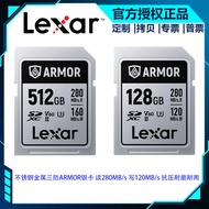 Lexar ARMOR Silver Card128GB SD Memory Card V60 6K Video camera stainless steel metal three-proof ca