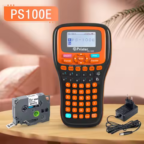 PS100E Label Printer Portable Auto Cutting Label Machine Replace for Brother P Touch Label Maker for