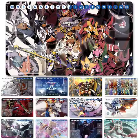 Board Game Digimon Playmat Table Mat Size 60X35 cm Mousepad Play Mats Compatible for DTCG TCG CCG-15