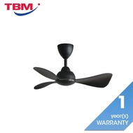 Alkova MILI 3B/33 MATT BLACK Ceiling Fan 3 Blades 33 Inch Motor DC Matt Black
