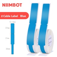 【Cable Label】 2Rolls Niimbot D11 Cable Label Paper Data Blue Color Cable Label Fiber Optic Label Waterproof Sticker