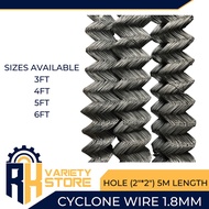 ✘▣CYCLONE WIRE MESH 2"*2" HOLE, 3FT HEIGHT, 5M LENGTH, (1.8MM) THICKNESS
