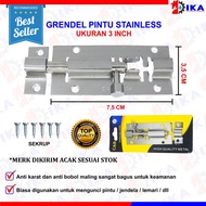 Grendel slot pintu besi kayu 2 inch / 5 cm stainless stainles kuat mrh - PRESS 3 INCH