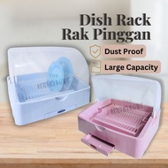 Dish Drainer Rack With Cover Rak Pinggan Mangkuk Bertutup Rack Pinggan Tertutup Dishrack 盘架