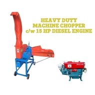 Heavy Duty Diesel Engine mesin chopper silaj/Rumput Makanan Ternakan 15hp / 8hp Machine Chopper Napier