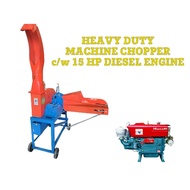 STOCK READY Heavy Duty Diesel Engine mesin chopper silaj/Rumput Makanan Ternakan 15hp / 8hp Machine 
