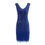 Fringe Gatsby Sequin 1920s Retro Evening Dress