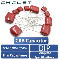 CBB Film Capacitance DIP 63V 100V 250V 10nF 100nF 1000nF 0.22uF 33nF 103K 104J 105J 224J 333J