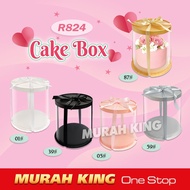 Round Cake Box Transparent PVC with Ribbon  Kotak hantaran Bulat Kotak Kek Bulat Birthday Wedding Bo