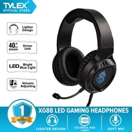 TYLEX XG88 LED Gaming Noise Cancelling Headphones w/ Built-in Microphone Lightweight (Black)