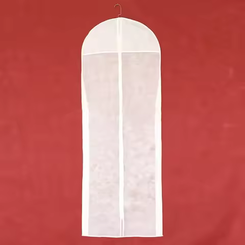White Non-woven Fabric Dust Cover for Bridal Wedding Dress Robe Garment Clothes Storage Bag Protecti