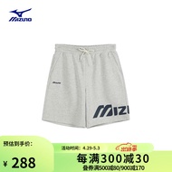 美津浓（MIZUNO）[HERITAGE] 男女休闲短裤 复古时尚 速干透气宽松舒适运动短裤 05/中灰 XL