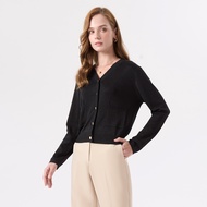 ESPADA คาร์ดิแกนคอวี ผู้หญิง สีดำ | V-neck Cardigan | 01104