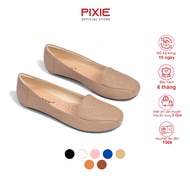 Pixie Printed Genuine Leather Flat Toe Doll Shoes H177