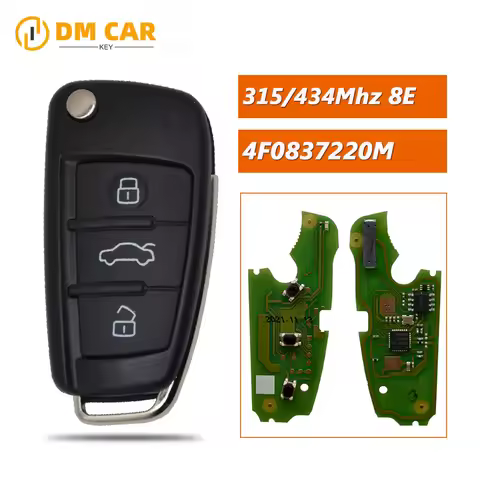 VVDI 315/434Mhz remote flip car key fob 3button 8E chip for Audi A6L Q7 2005-2011 4F0837220M IYZ 331