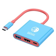 📦จัดส่งจากกทม📦อะแดปเตอร์ฮับ Typec เป็น HDMI 3in1 USB C Type C สําหรับ Nintendo Switch OLED Dock TV 4K USB3.0 PD