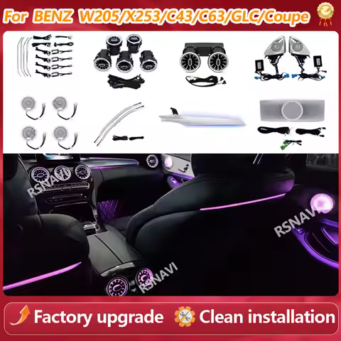 For Mercedes Benz W205 X253 GLC Coupe C43 C63s Car 64 Colours Ambient Light LED Turbine Vents Speake