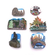United States Cambodia Angkor Wat Las Vegas Canada Denmark Italy Venetian Resin Fridge Magnet Sticke