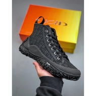 DIOR New Style B28 Dior Embroidered Sports Casual Shoes High-Top Lace-Up Daddy Shoes Dior/Dior Black