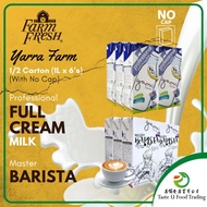 1/2 Carton FARM FRESH UHT Yarra Farm Full Cream Milk/ Master Barista/ Almond Barista/ Oat Barista (6