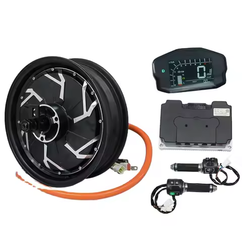 QS Motor 12*3.5inch 5000W V4 48V 100kph 72V 150kph Hub Motor With ND72680 Controller Conversion Kit 